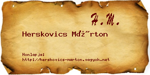 Herskovics Márton névjegykártya