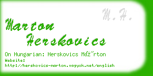 marton herskovics business card